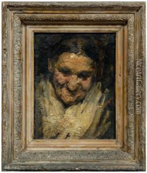 An Old Woman Oil Painting - Frank Duveneck