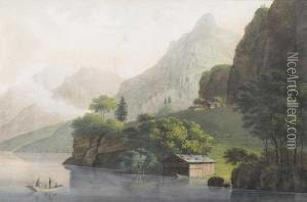 Rutli Am Vierwaldstattersee Oil Painting - Ludwig Bleuler