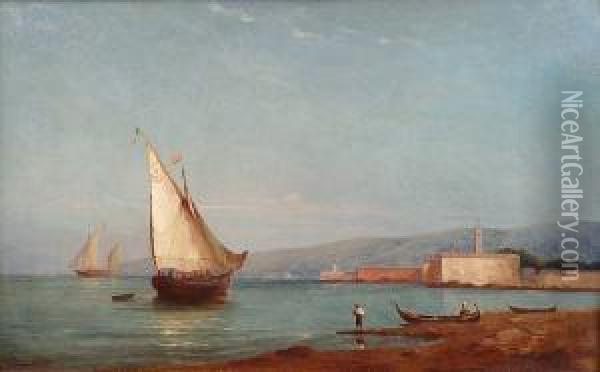 Aux Environs De Venise Oil Painting - Paul Ch. Emmanuel Gallard-Lepinay