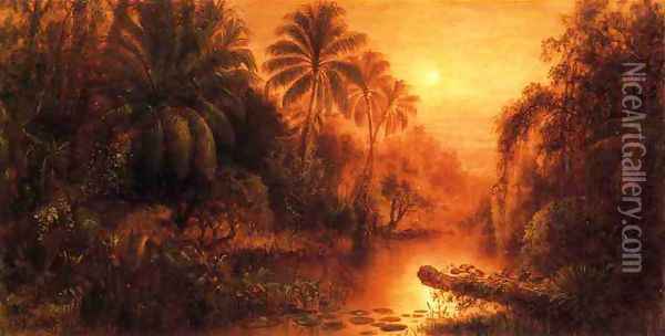 Sunset in the Tropics Oil Painting - Levi Wells Prentice
