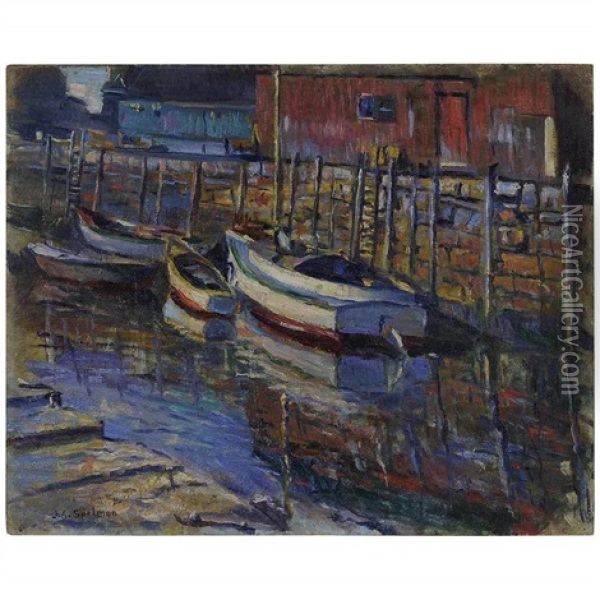 Fishing Boats Oil Painting - John Adams Spelman