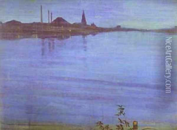 Nocturne In Blue And Silver 1871 2 Oil Painting - James Abbott McNeill Whistler
