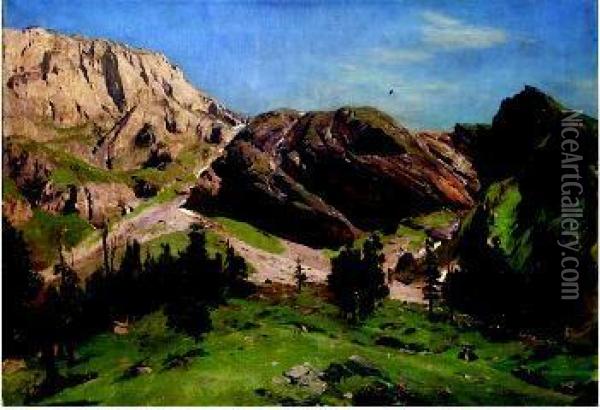 Veduta Dolomitica Oil Painting - Joseph Rummelspacher