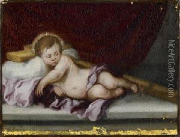 L'enfant Jesus Endormi Oil Painting - Francisco Meneses Osorio