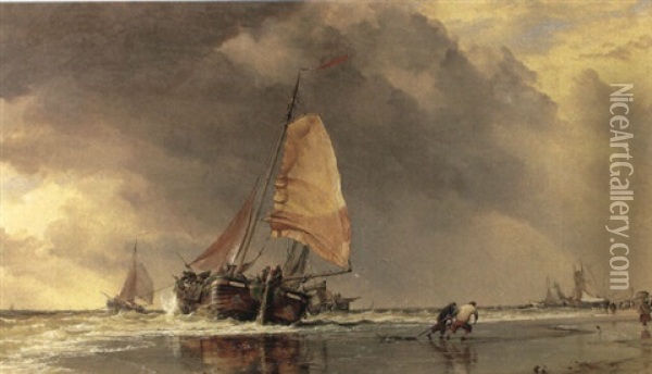 Dutch Pincks Off Katw+k Oil Painting - Edward William Cooke