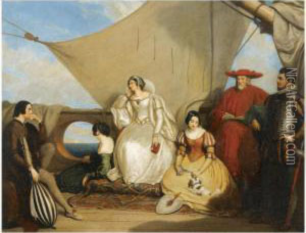 Mary Queen Of Scots' Farewell To France Oil Painting - Charles Robert Leslie
