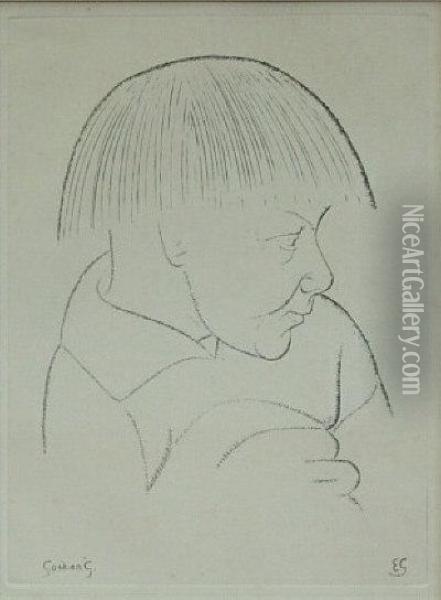 Portrait Of Gordian Gill. Oil Painting - Eric Gill