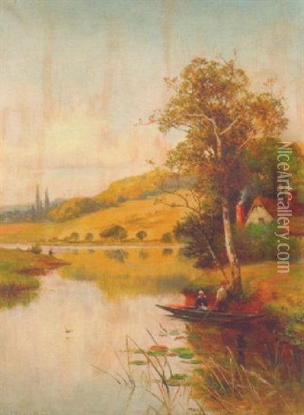 The Ferryman Oil Painting - Herbert Menzies Marshall