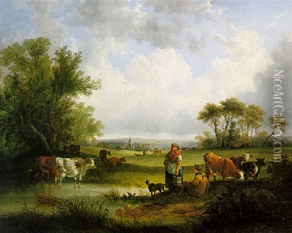 Pastoral Scene Oil Painting - Charles Shayer