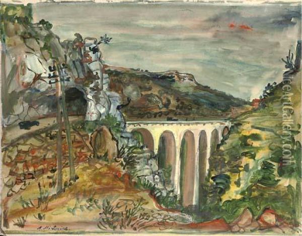 The Viaduct Oil Painting - Abraham Mintchine