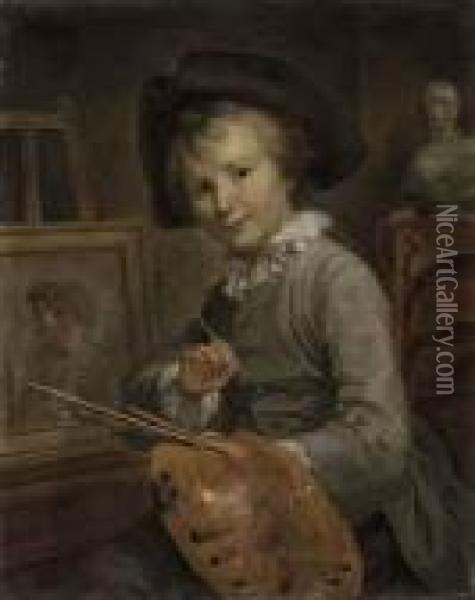Portrait Of A Young Boy Oil Painting - Francois-Hubert Drouais