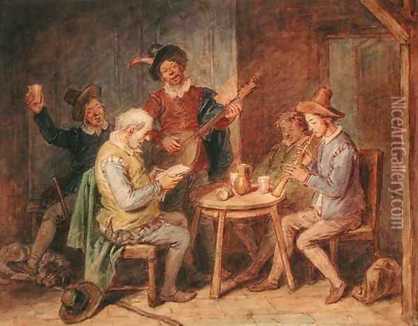 A Musical Party Oil Painting - John Massey Wright