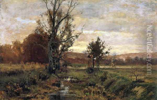 A Bleak day Oil Painting - Theodore Clement Steele