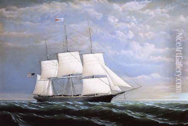 Whaleship 'Syren Queen' of Fairhaven Oil Painting - William Bradford