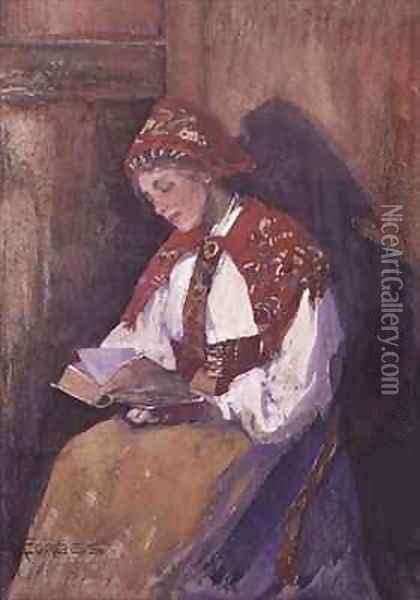 Lady Reading Oil Painting - Elizabeth Stanhope Forbes