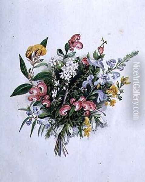 Posy of Summer Flowers Oil Painting - Caroline Louisa Meredith