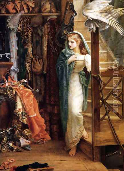 The Property Room Oil Painting - Arthur Hughes