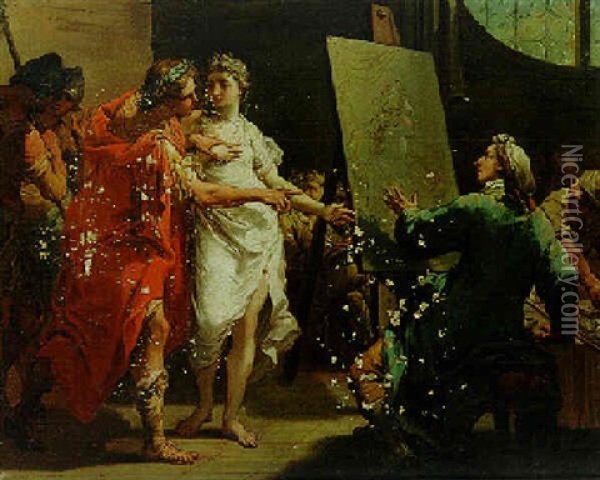 Alexander Presenting Campaspe To Apelles Oil Painting - Gaetano Gandolfi