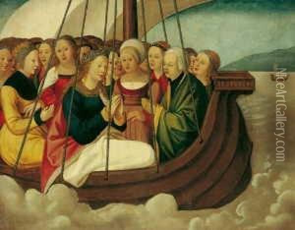 Die Heilige Ursula Und Die Elftausend Jungfrauen Auf Dem Schiff. Oil Painting - Wolf Traut