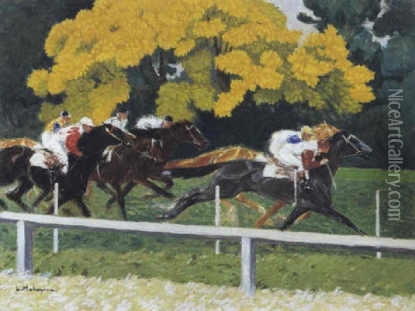 Les Jockeys Oil Painting - Louis Ferdinand Malespina