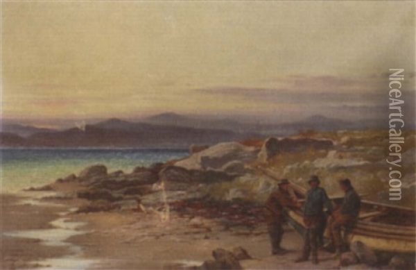 Fishermen's Gossip Oil Painting - Robert B. Farren