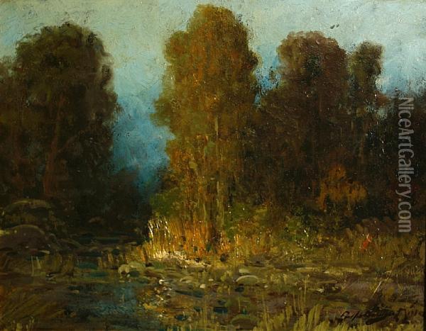 Nocturnal Stream Oil Painting - Ralph Davidson Miller