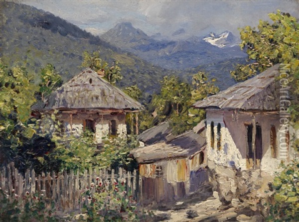 Mountain Village Oil Painting - Nikolai Nikanorovich Dubovskoy