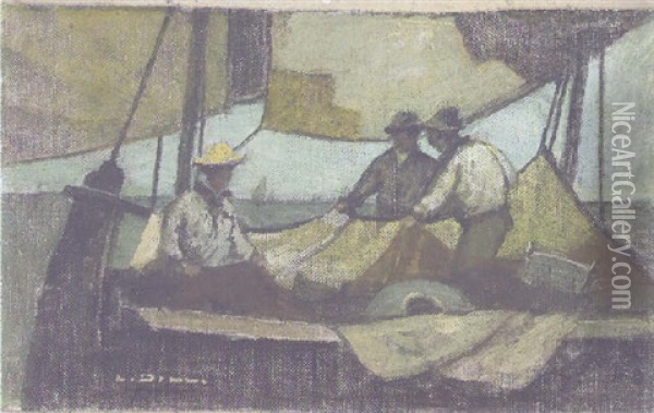 Segel Flicken Oil Painting - Ludwig Dill