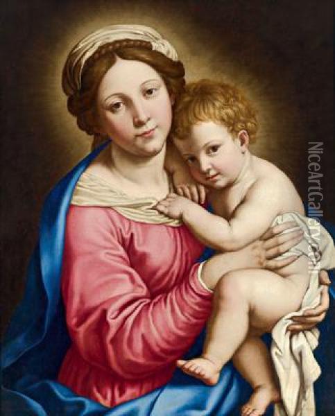 Madonna Con Il Bambino Oil Painting - Giovanni Battista Salvi