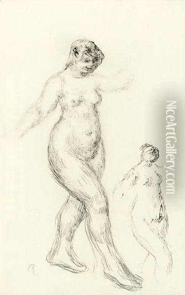 Etude De Nus Oil Painting - Pierre Auguste Renoir