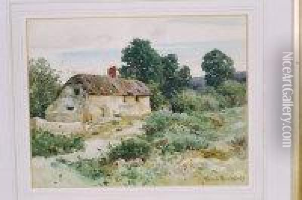 Thatched Hampshire Cottage Oil Painting - Frank Richards