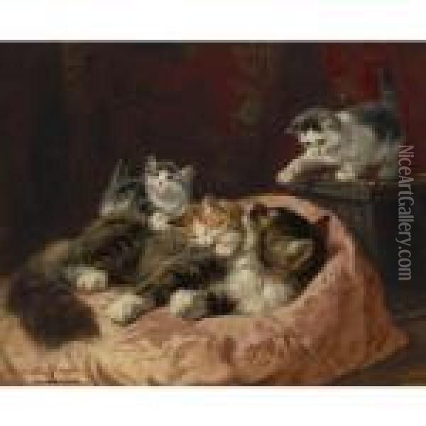 Hello There Oil Painting - Henriette Ronner-Knip