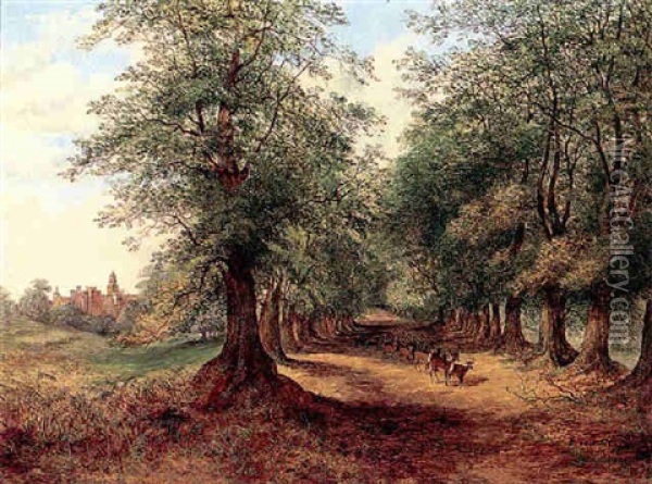 A View Of Hatfield Park Oil Painting - Thomas Creswick