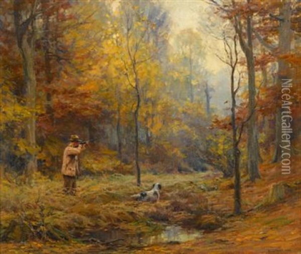 A Huntsman And His Dog Oil Painting - John Frost