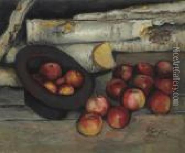 Apples In The Barn Oil Painting - Walt Kuhn