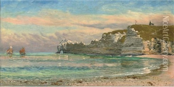 Etretat, Normandy Oil Painting - John Brett