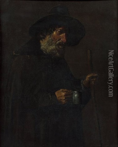 Un Mendiant Oil Painting - Pietro Bellotti