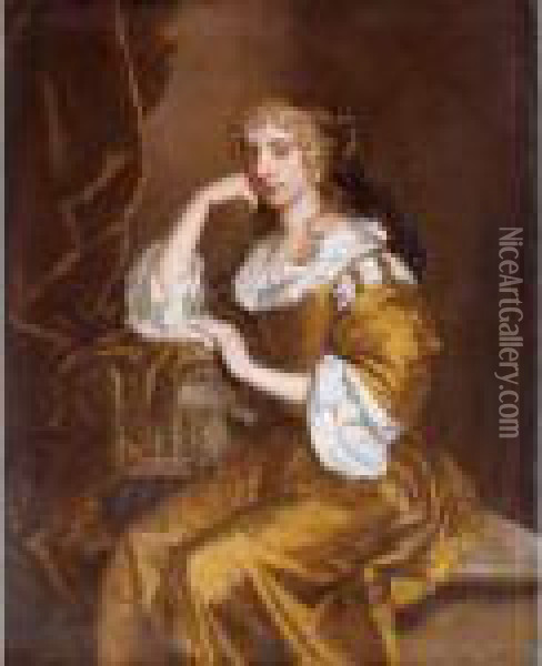 Portrait Of Mrs. Charles Bertie Oil Painting - Sir Peter Lely
