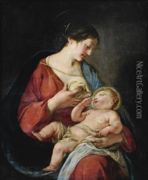 Madonna With Child Oil Painting - Jacques Blanchard