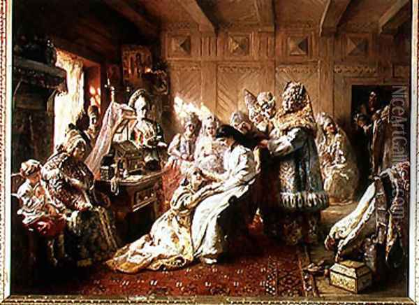 Before the Wedding, 1890 Oil Painting - Konstantin Egorovich Egorovich Makovsky