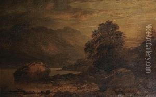 A Highland Loch Oil Painting - Horatio McCulloch