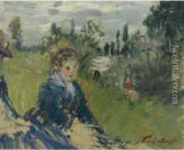 Dans Le Prairie, Vetheuil Oil Painting - Claude Oscar Monet