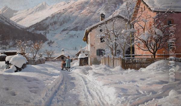 Camporesto Engadin Oil Painting - Peder Mork Monsted