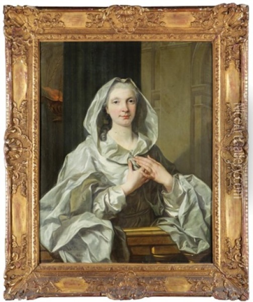 Portrait En Vestale D'une Dame De La Maison De Froissard-broissia Oil Painting - Louis Michel van Loo