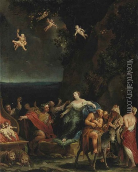 Bacchus And Ariadne Oil Painting - Giuseppe Maria Crespi
