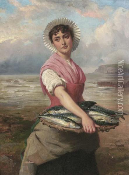 The Fish Wife Oil Painting - Edward Charles Barnes