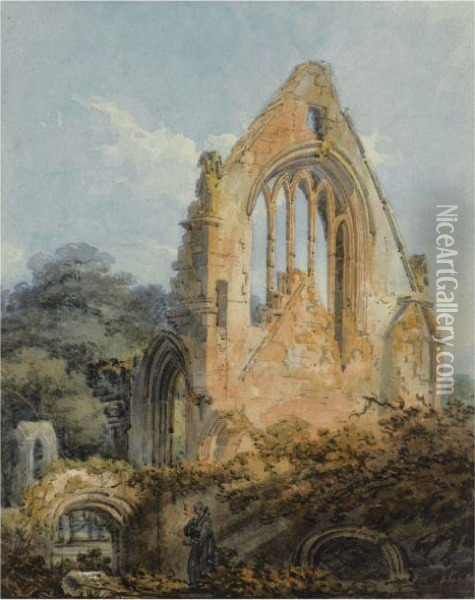 Dryburgh Abbey, Berwickshire Oil Painting - Thomas Girtin