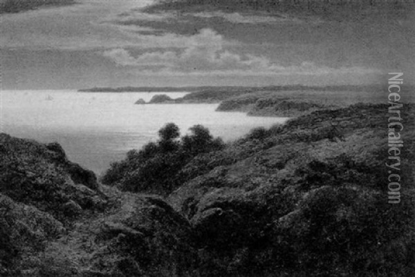 Night On The South Devon Coast Oil Painting - Arthur Gilbert