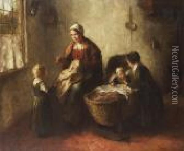 A Happy Family Oil Painting - Bernard Johann De Hoog