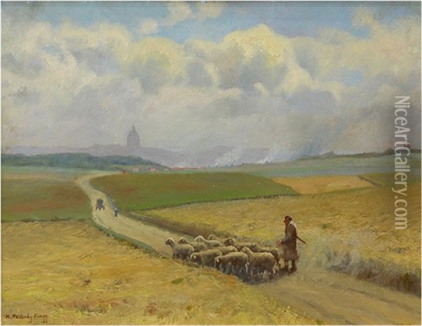 The Road To Boulogne Oil Painting - H. Peabody Flagg